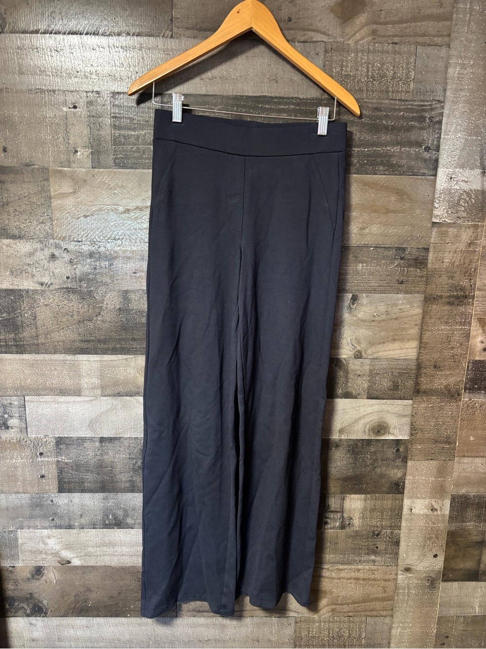 Quince Navy Ultra-stretch Ponte Wide-Leg Trousers Small